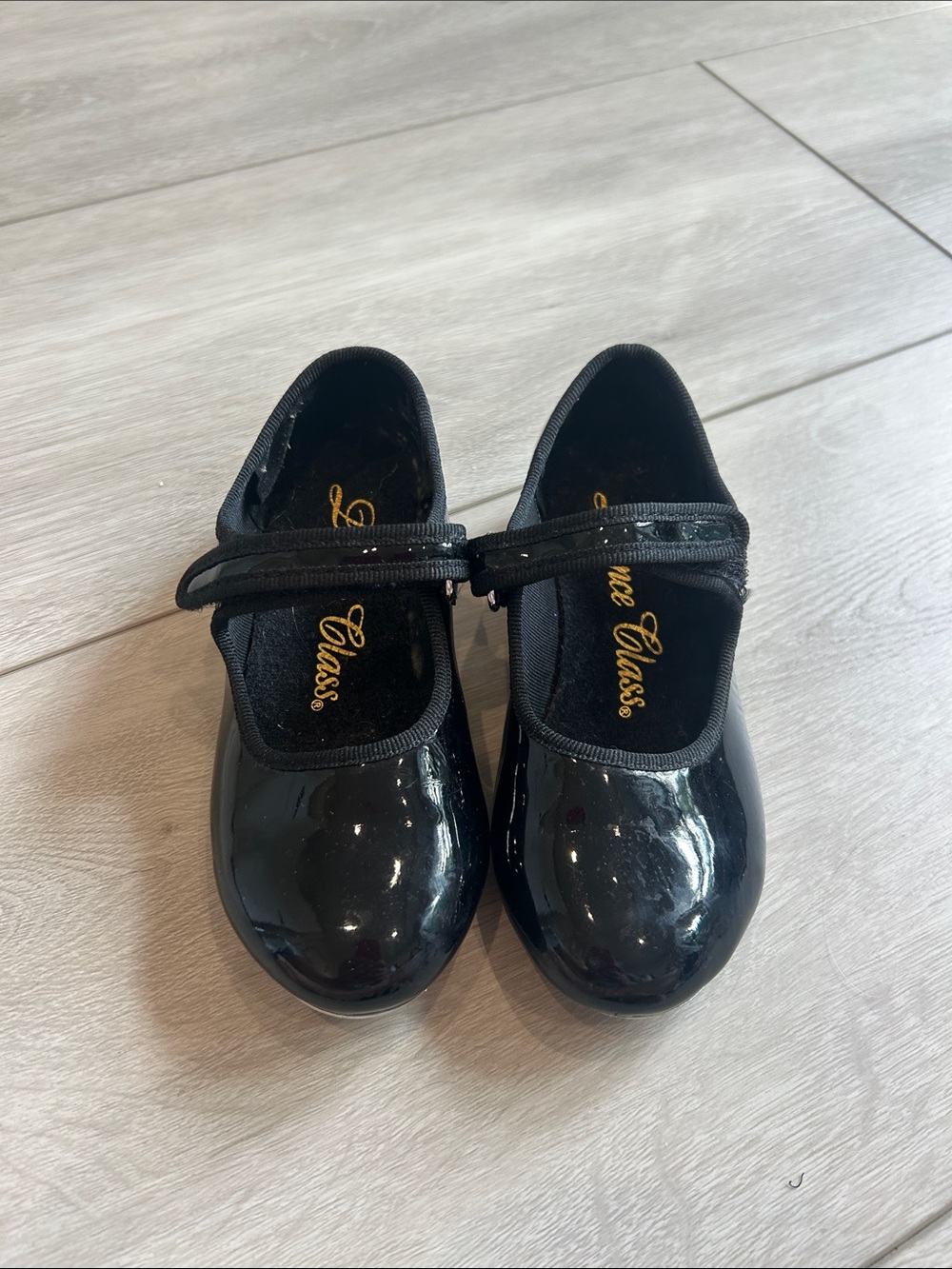 Dance Class Black Patent Mary Jane Tap Shoes Girls Kids